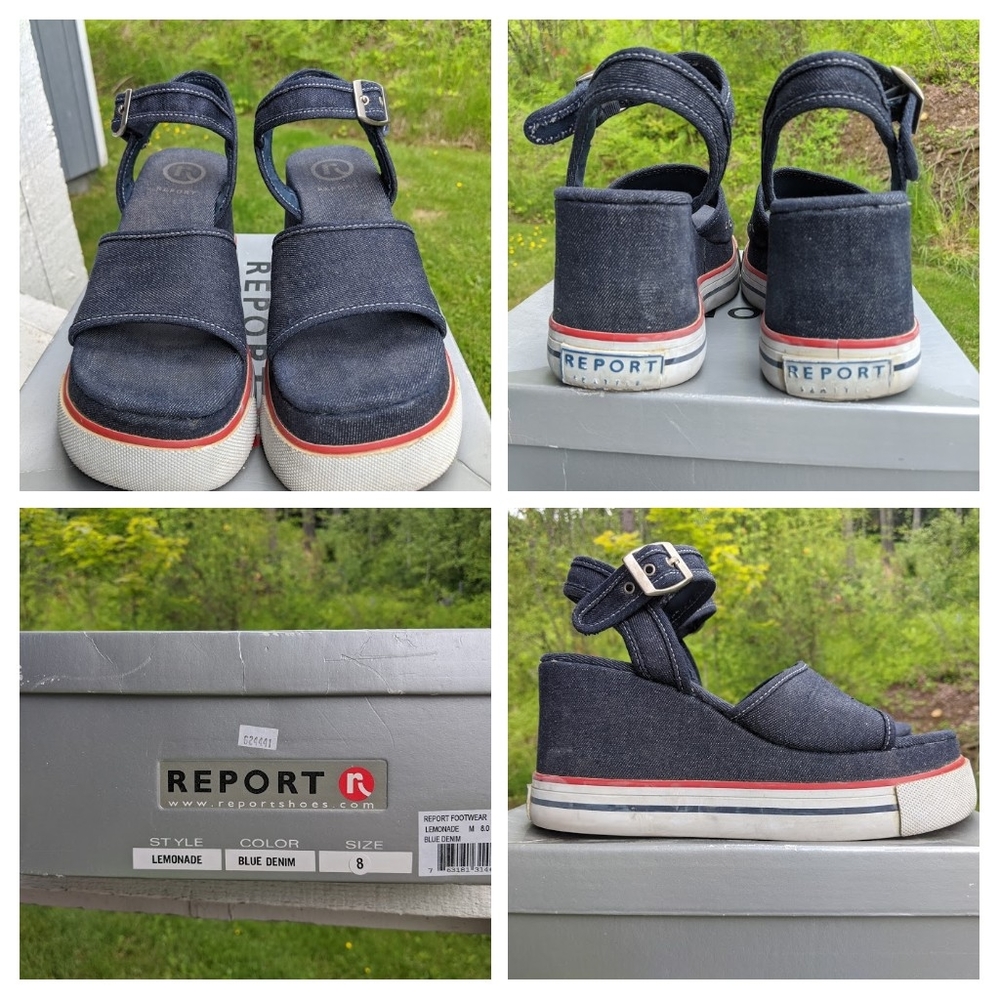 Retro Report Women's Denim Platform sandals size 8